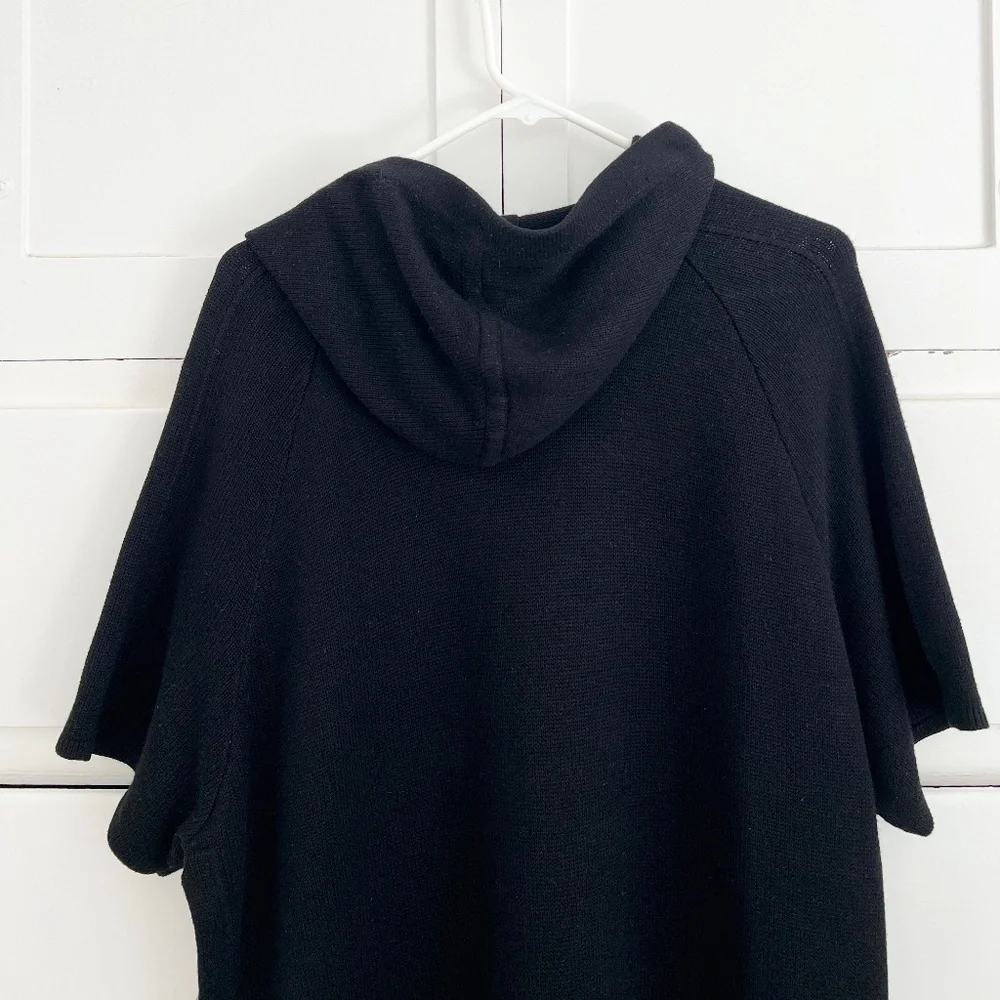 Lululemon Opened Up Poncho Black Cashmere Blend Hooded S